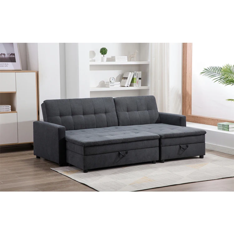 Modern Customized Solid Wood Pull-Out Sofa Bed Soft Style Living Room Furniture with Sleeper on Sale