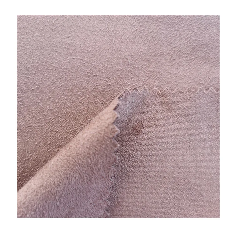 Custom 4 way stretch 90% polyester 10% spandex weft knitted double sides brushed suede fabric