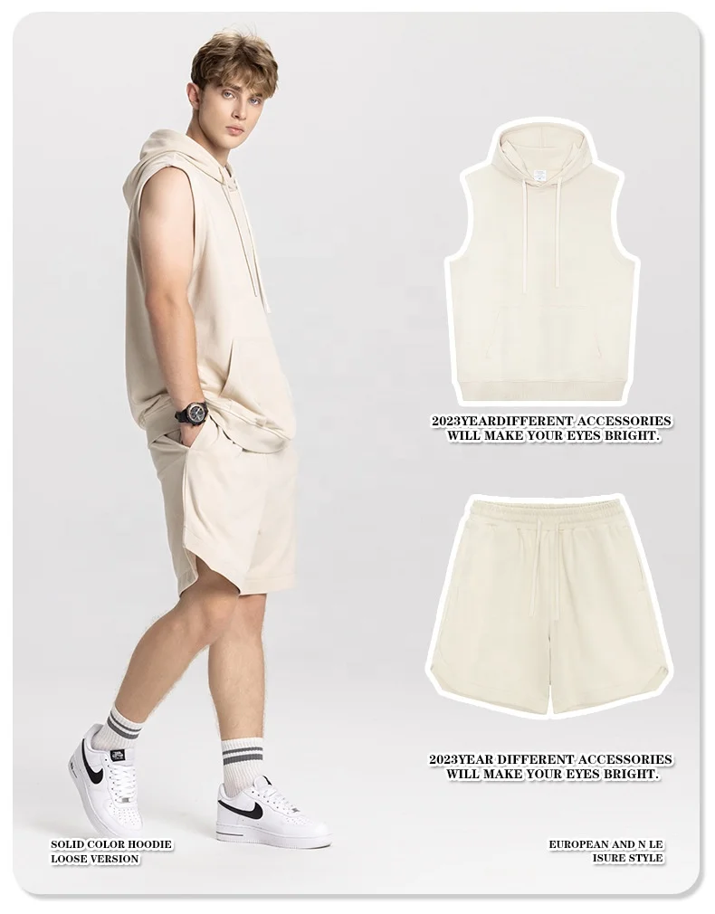 Custom  High Street hemp Shorts For Men And Women Match Color t shirt and shorts Set