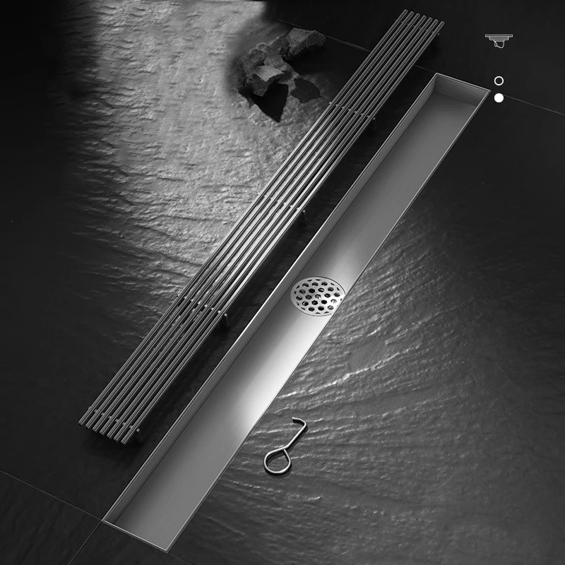 Backflow preventer channel anti clogging sus304 anti-odor long  bathroom core shower cover linear stainless steel floor drain