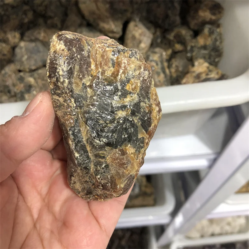 Natural rough healing crystals mineral samples quartz rocks yellow amber calcite raw stone