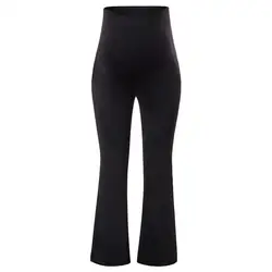 MCS02024 Maacie Women Maternity Over-the-belly Pants Trousers With Pockets Wide Legs