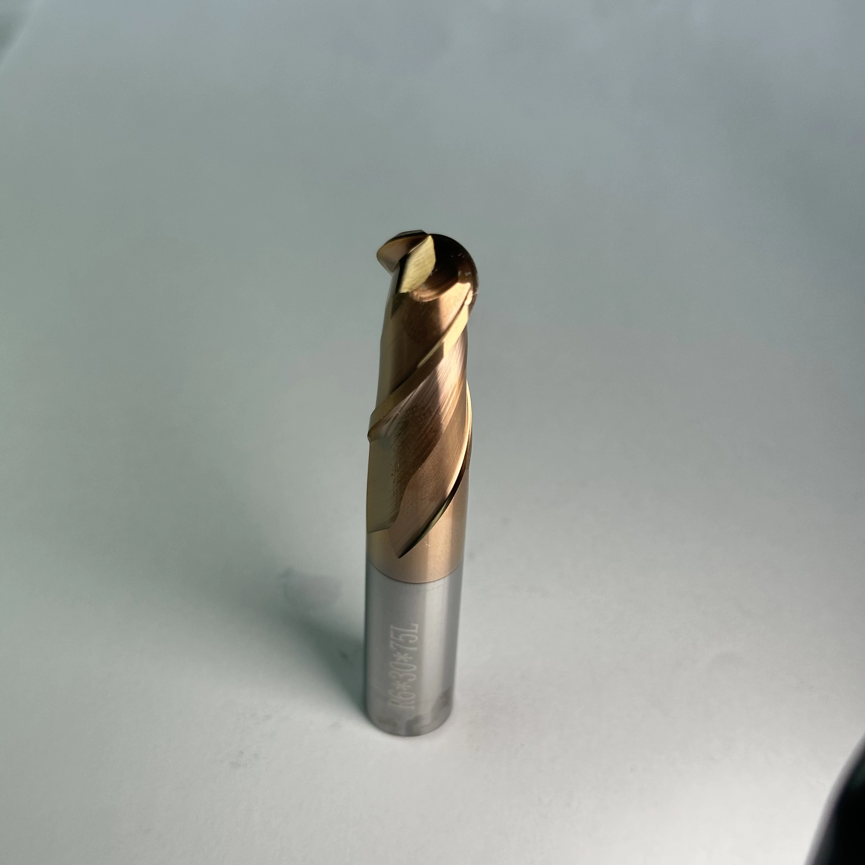 Low price Rigid Tisin Coated Carbide Double Flutes Ball Nose End Mill Cutting Mill Machine