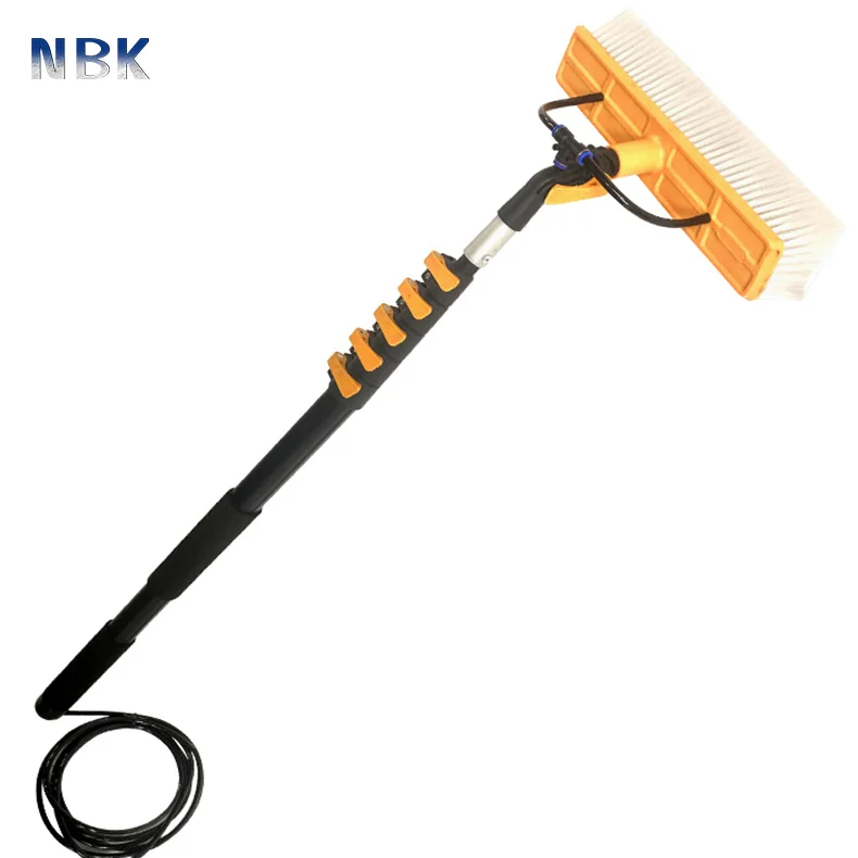 Telescopic Extension Pole Cleaning Kit for Cleaning Window Solar Panels Water Fed Pole Kit with 4-Hole Water Fed Brush Head