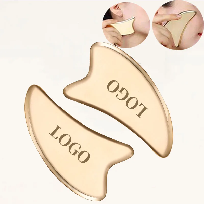 gua sha facial tool natural jade stone  Board Custom Logo Authentic Jade Facial Massager Heart Shaped Gua Sha copperplate