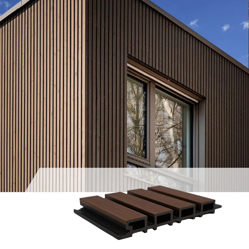 Anti-UV Eco-Friendly Co-Extrusion Wood Plastic Composite Outdoor WPC Grooved Wall Panel Cladding