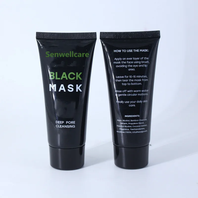 Black Head Removal Mask Blackhead Remover Head Face Mask Activated Charcoal Acne Bamboo Charcoal Peel Off Black Customized Logo