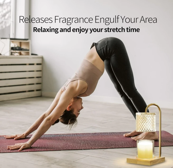 cheap Home flameless natural wood candle warmer lamp aroma fragrance light scented burner lampshade luxury style candle warmer