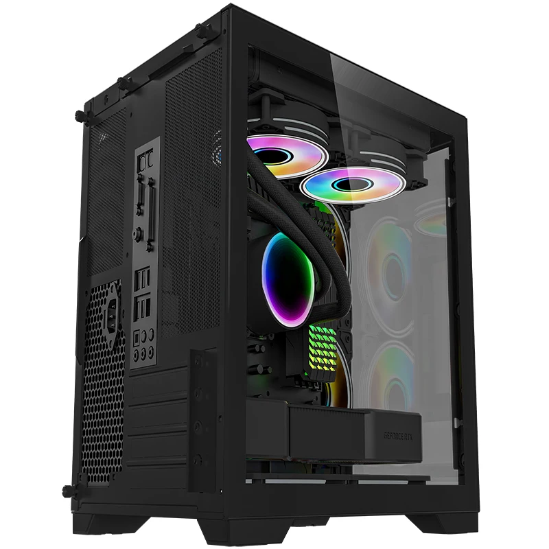 Gabinet Gamer Micro ATX Case PC Gaming Computer Cases & Towers with Tempered Glass