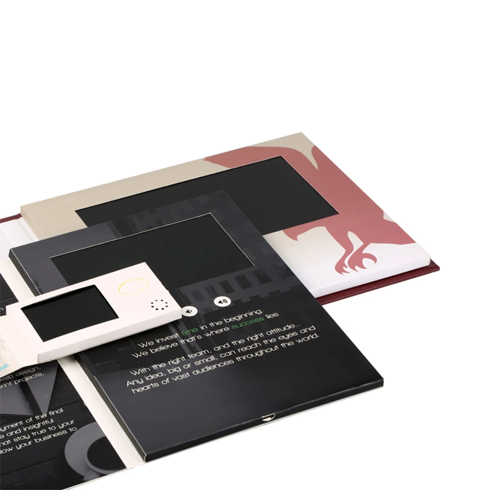 Custom Luxury Video book 7 Inch Lcd Screen Video Brochure