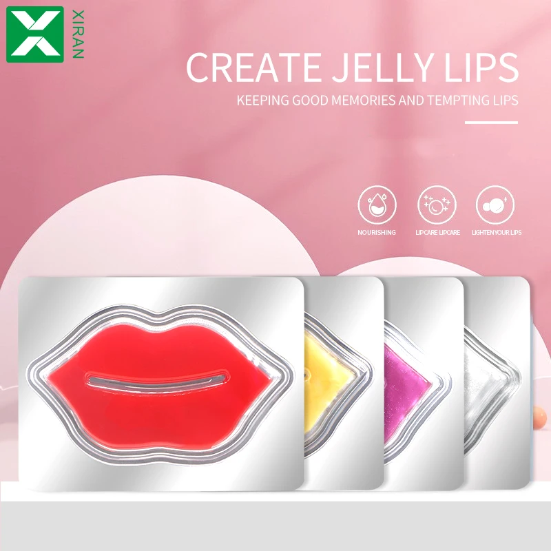 Private Label Pink Crystal Collagen Lip Mask Patches Vitamin E Long Lasting Hydrating And Moisturizing Lip Mask