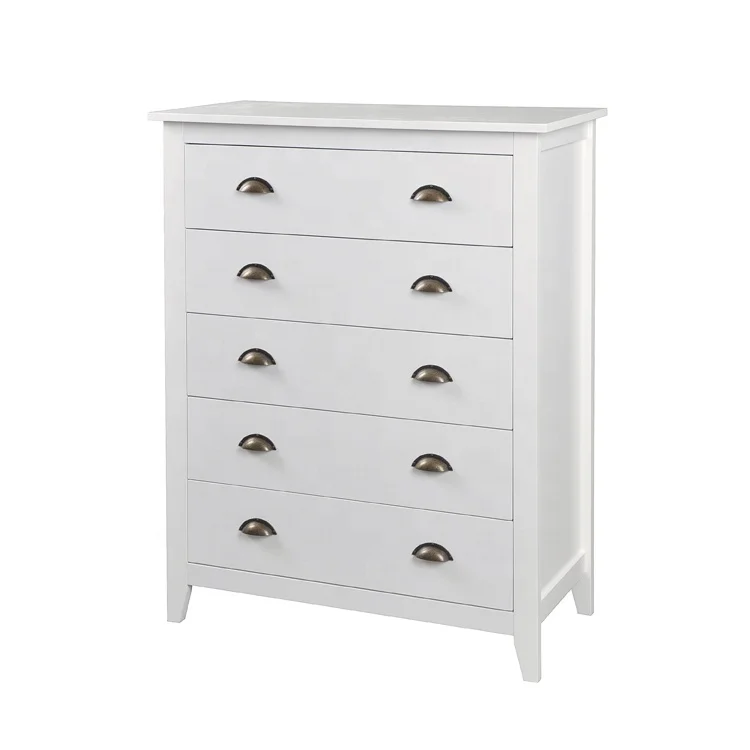 Современная деревянная тумбочка из МДФ с 3 белыми ящиками