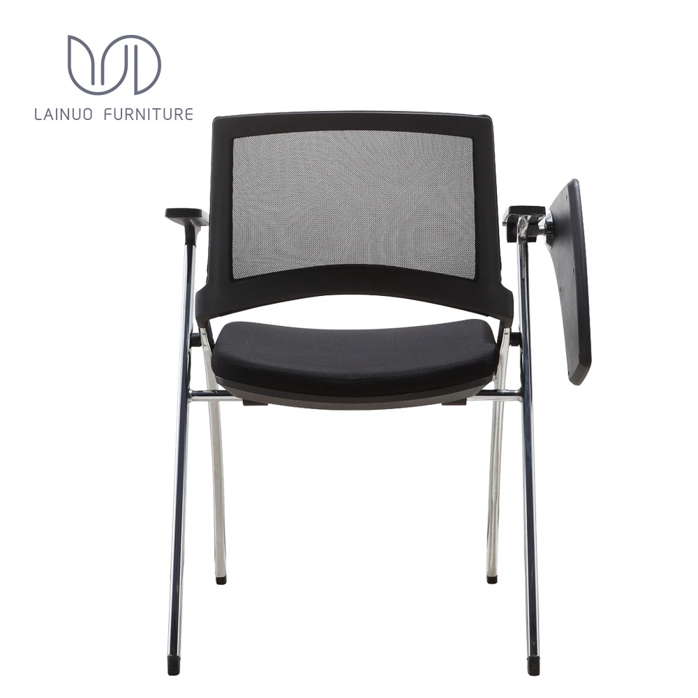 PP armrest classroom school student folding study chairs with writing pad