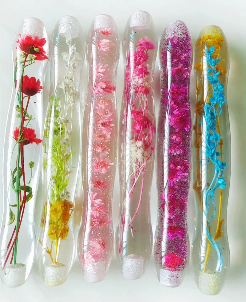 New Design Bionic Flower Resin Point Drill Pen Sets 5D Diamond Painting Pen 6 Heads Nail Art Tools Accessories