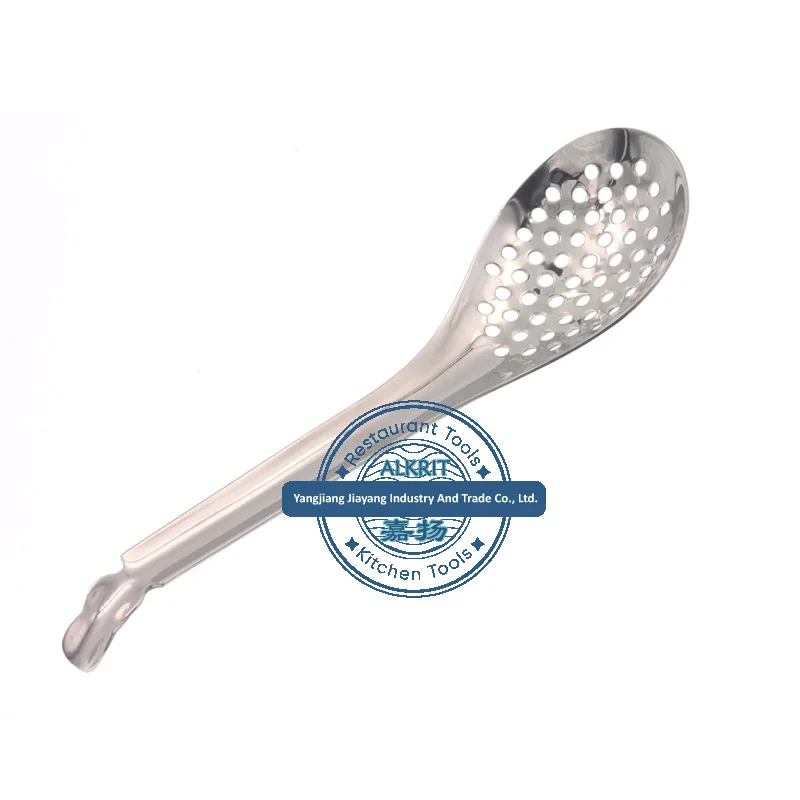 (JYKT-CS004-HZ) Stainless Steel Spherification Bar Spoons Caviar Spoon Slotted Cuisine Strainer Egg Colander