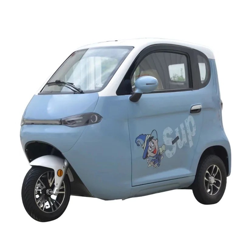 EEC 2000w 60v 58ah 110km 3 Wheel 3 Seat Enclosed Electric Rickshaw Tricycle Moped Tuk Tuk Car 2 Door