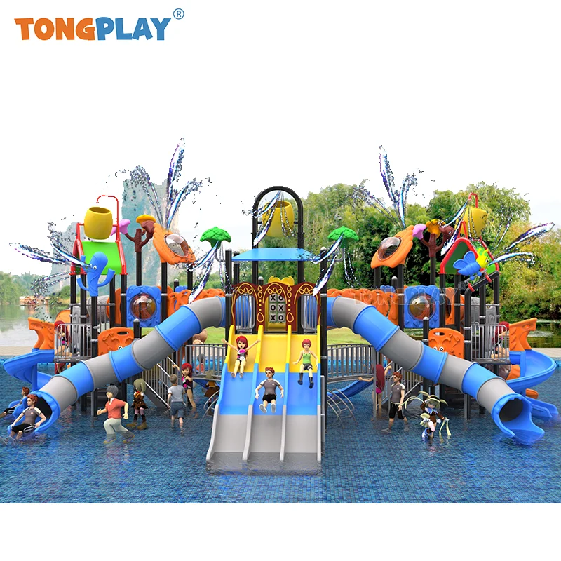 Water Park Games Amusement Park Equipment Water Playground Pools Combination Water Slide For Swimming Pool Fiberglass Slide