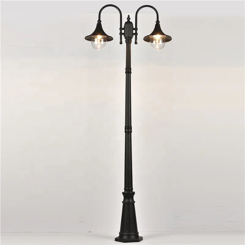 Garden Light Black color Aluminum yard pole E27 Garden Light