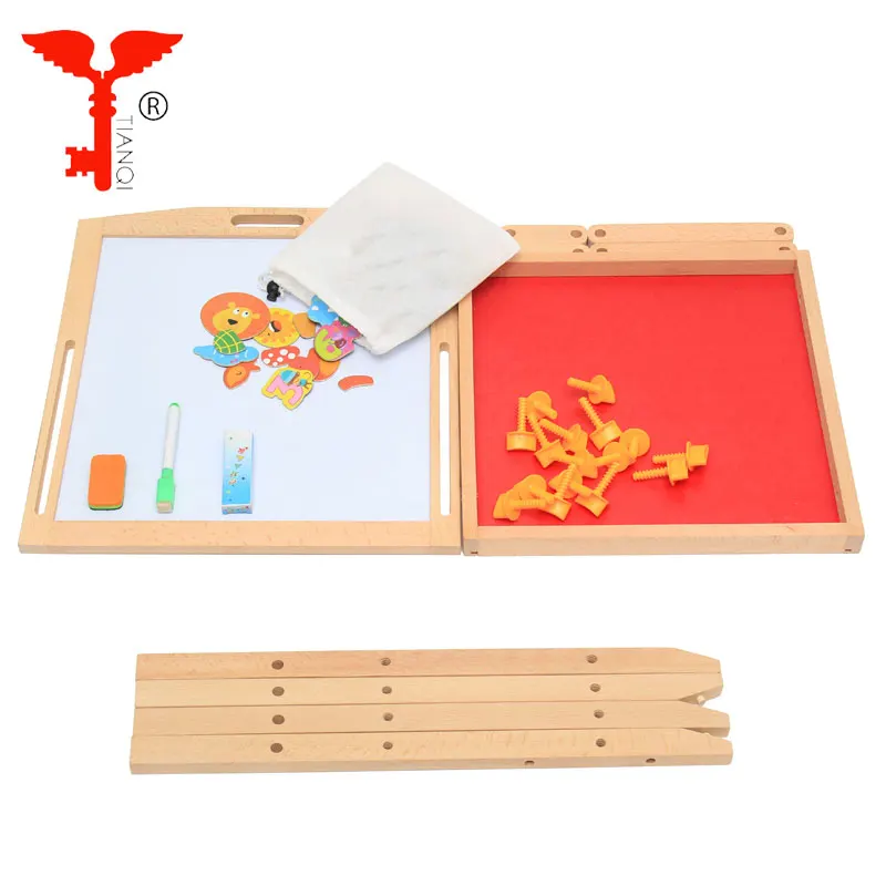 child wooden shelves   wood drawing stand  collapsible easel educational toys for kids