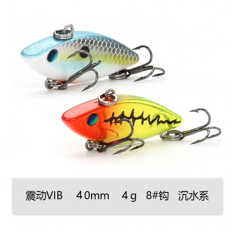 4cm 4.8g vib fishing lures hard plastic lure with strong fishing hook fishing VIB lure for bass