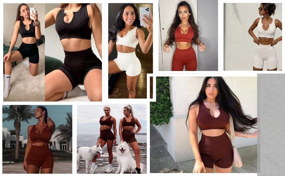 Custom Logo Two Piece Spandex Nylon Breathable Gym Clothing Yoga Set for Women  Sport Wear