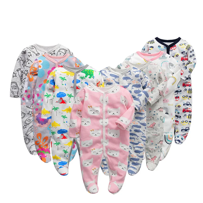 wholesale baby onesie bag feet crawling clothes born with fart clothes, autumn and winter pajamas baby clothes