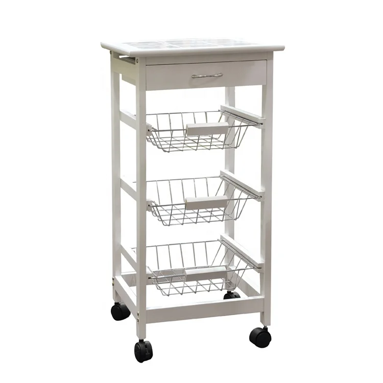 Factory Manufacture Kitchen Rolling Cart Kitchen Furniture Trolley