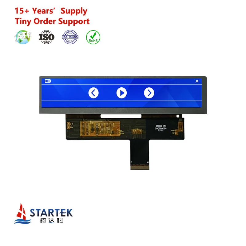 Startek LCM manufacturer 6.6 inch 1440*240 LVDS full viewing angle IPS display bartype lcd panel with touch screen