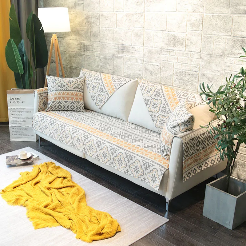 Handmade cotton woven sofa cushion home combination sofa protective cover furniture cover wholesale custom