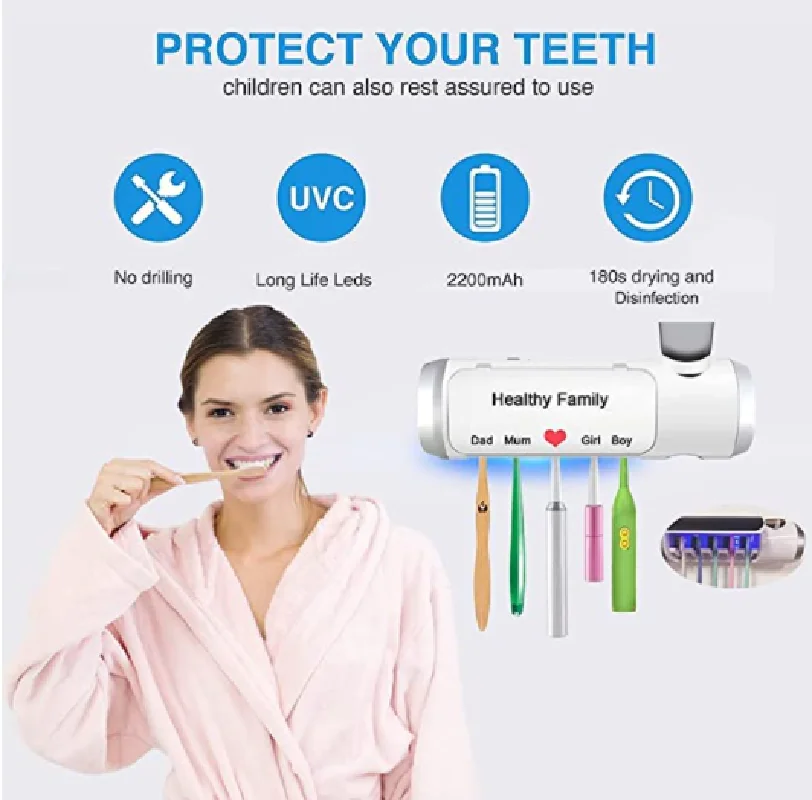 uv toothbrush holder portable led  sterilized toothbrush case toothbrush