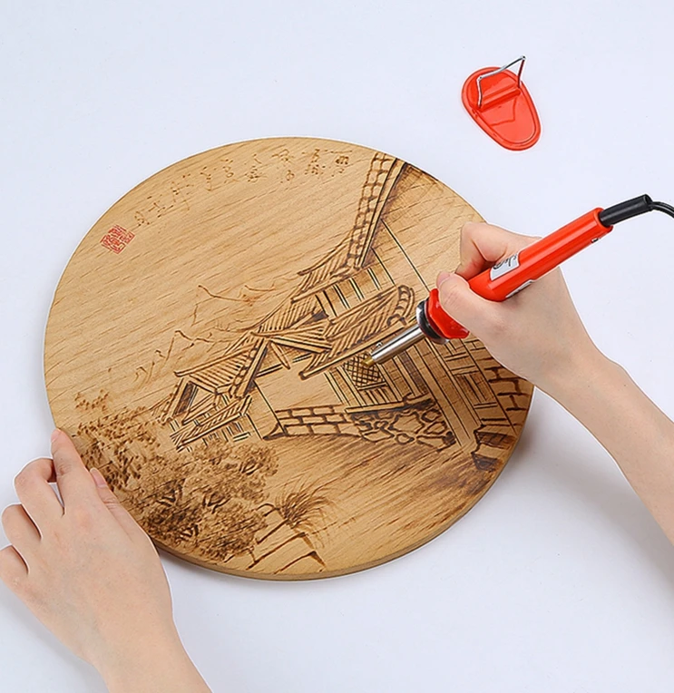 Newest Design Wood Burning Pyrography Kit Adjustable Temperature Soldering Wood Burning Pen Craft Tools