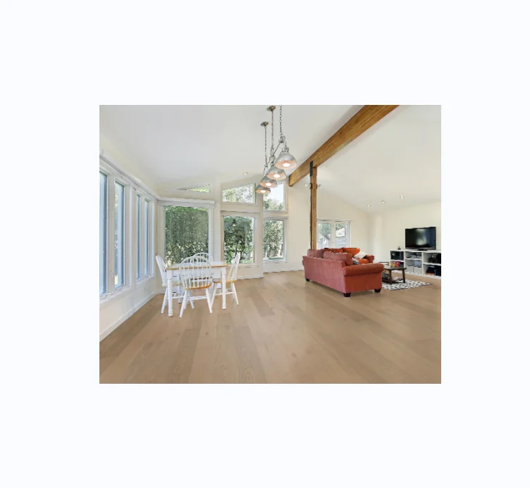Floor Wood Engineered Smooth Wood Veneer SPC Floor Oak Real Wood Indoor