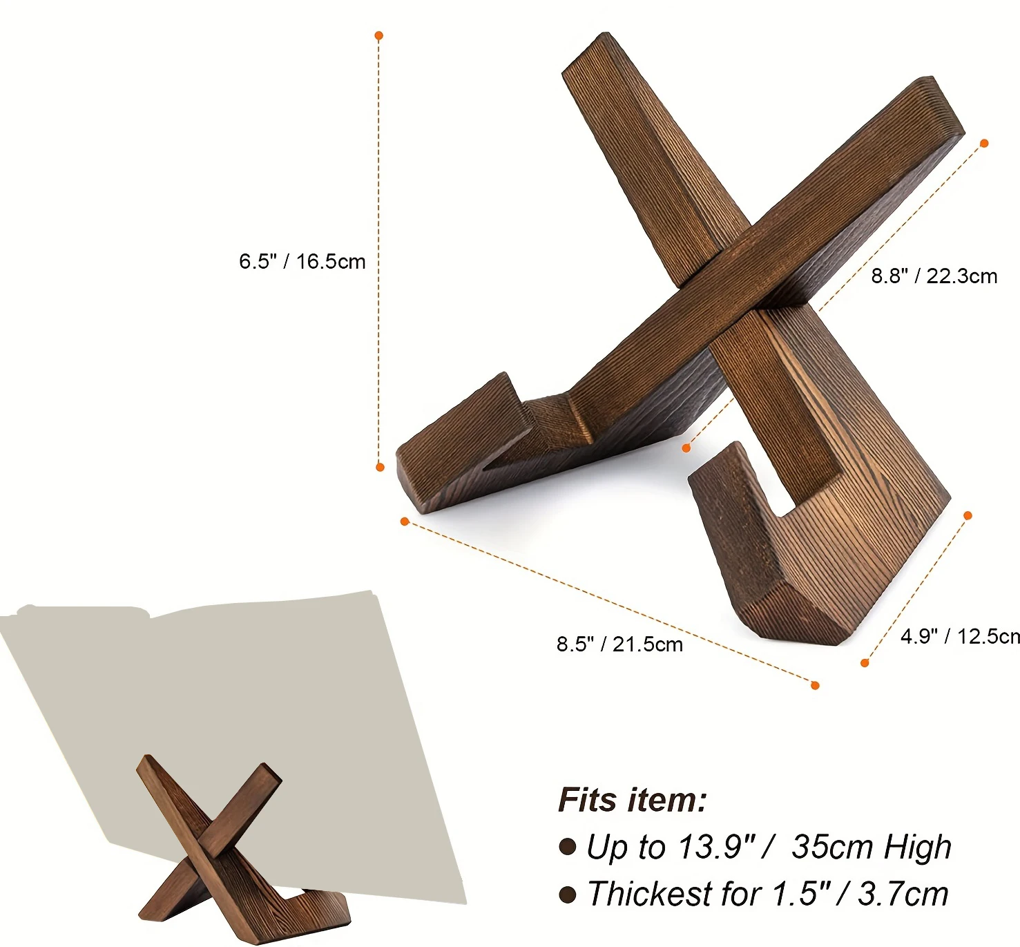 Bookstand Book Holder for Reading Wood Desk Accessories Bamboo Wooden Cookbook Stand Holder