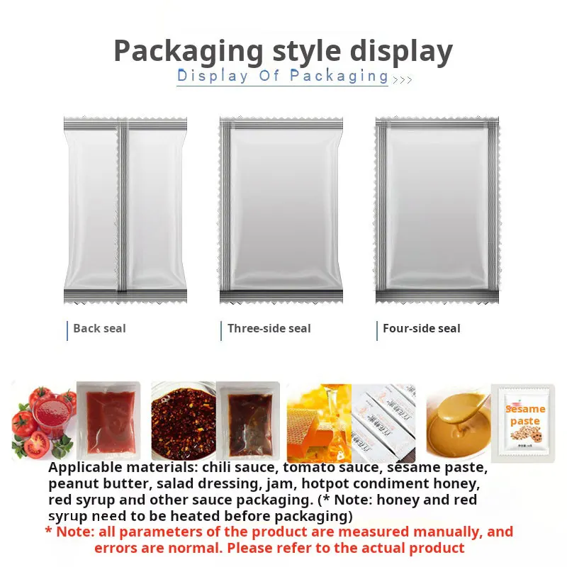 Sauce automatic liquid packing machine Vertical quantitative three-side sealing ice pack filling machine