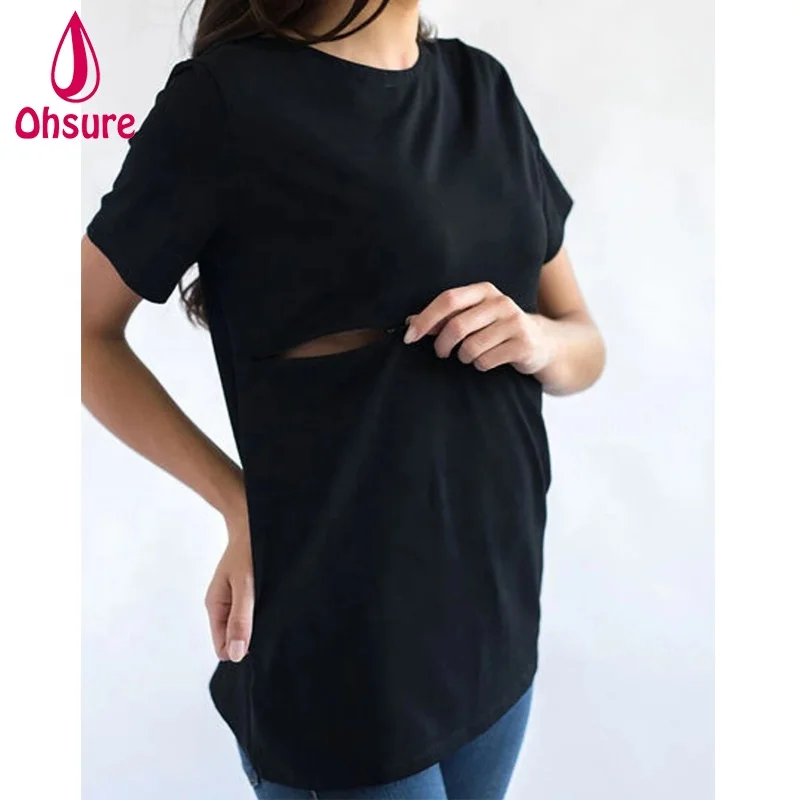 
Wholesale custom Bamboo Soft Nursing Clothing Yoga Fitness T Shirt Breastfeeding Tee maternity tops nursing t shirt 