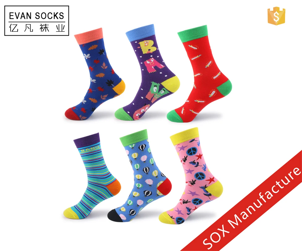 Custom Mens Dress Cotton Socks Happy Socks Weed Socks Factory OEM Manufacturer Colorful Knit Custom Logo Women and Men Casual