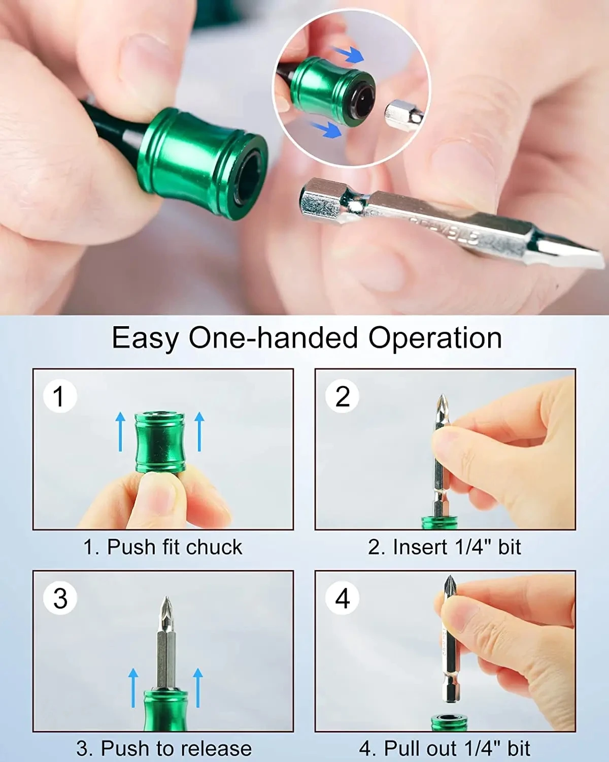 Durable Hex Shank Extension Bar Drill Adaptor Screwdriver Bits Holder Keychain Socket Adapter Fast Change Tough Driver Keychains