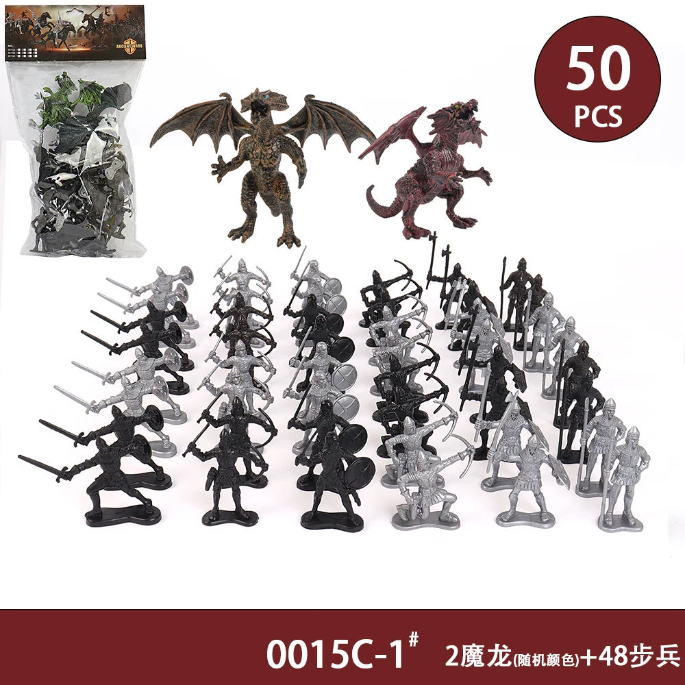 PP material Wholesale Ancient Soldier Personnel Carrier Set 50pcs Ancient Roman war game play-set for Simulated War play kids3+