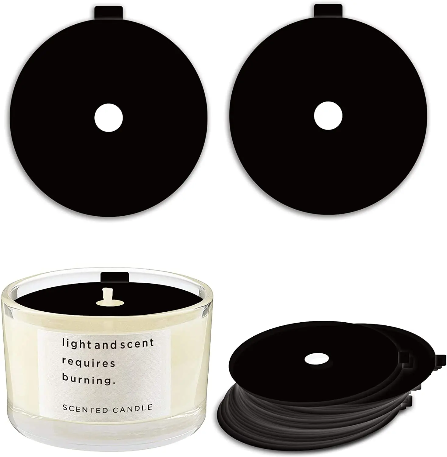 logo printed pull tab kraft paper pad waterproof oil proof candle dust covers custom for candle wick