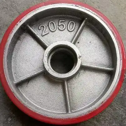 DLPO cast iron pu caster wheel 100mm polyurethane load roller wheels