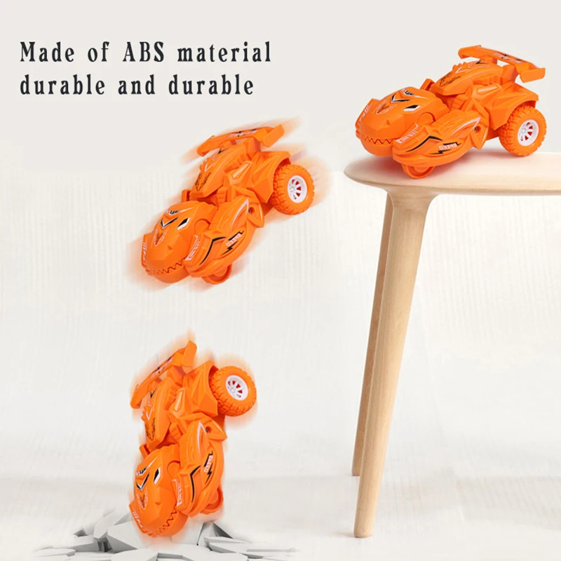 New style 8pcs inertial dinosaur deformation car toy simulation model collision sliding pull back friction vehicle toys for kids