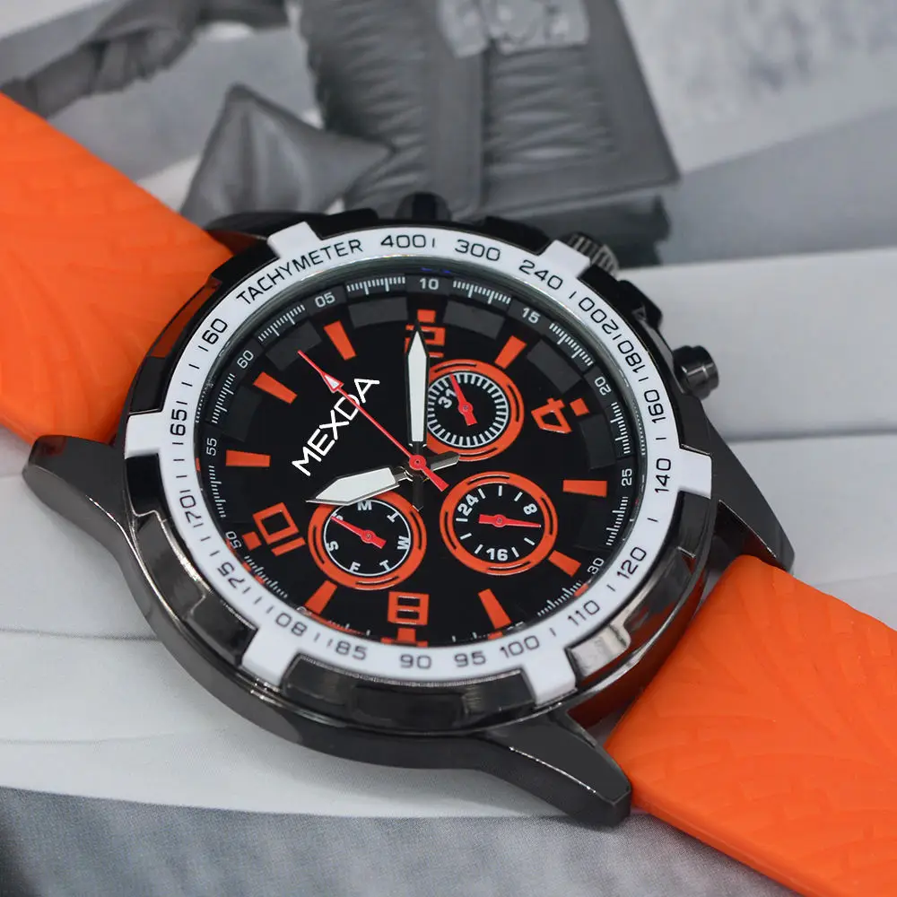 mexda brand Wholesale Custom Luxury Stainless Steel case sport Multi functional Wristwatches for men