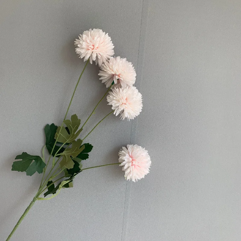 Wholesale Artificial Flower 4 Head Ball Chrysanthemum Crystal Onion Ball Wedding Floral Home Decoration