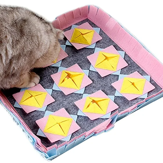 
Pet Slow Feeding Snuffle Foraging Mat Cloth for Puppies and Pets Interactive Puzzle Feeder for Stimulation and Nosework 