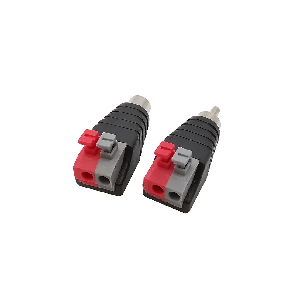RCA Adapter Speaker Wire Connector A/V Cable to RCA Male Plug Female Jack Press Terminal for Audio Cable