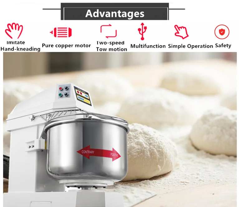 Automatic industrial bakery italy cheap horizontal wheat flour bread 100kg spiral dough mixer machine commercial 100 kg /batch
