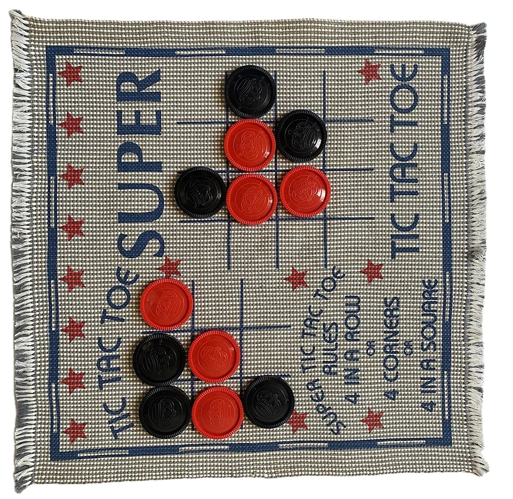 Super 3 In 1 Checkers Game Bule And Red Star Tic Tac Toe Chess Sets Board Game