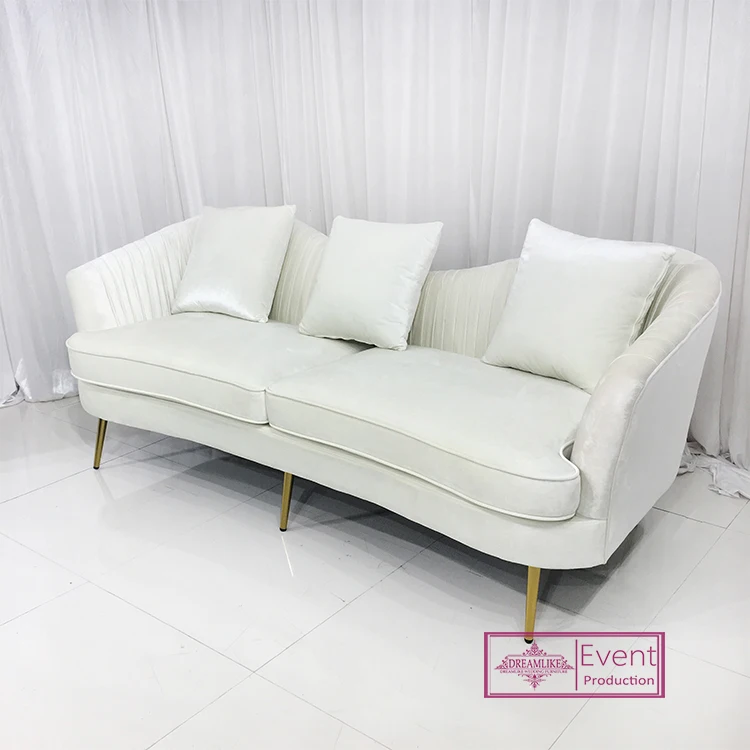 Luxury Modern Hotel lobby living room sofas set couch furniture 3 seats optional white pink blue wedding sofas