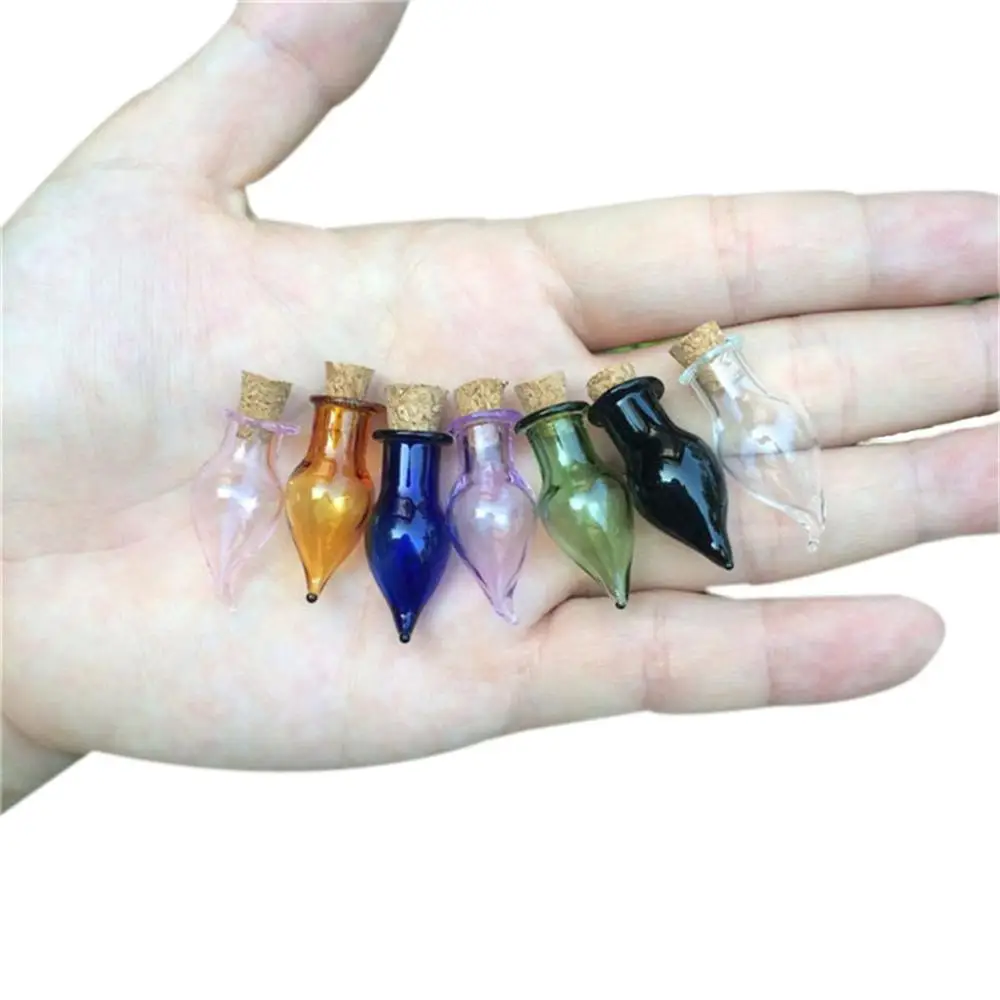 Mix 7 Colors Mini Glass Bottles Chili Shape Cute Bottles With Cork Little Bottles Gift tiny Jars Vials