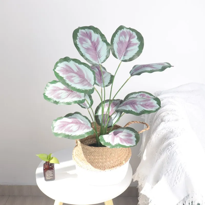 Mini size indoor plastic artificial ficus bonsai monstera green plant Fatsia Japonica trees in pot